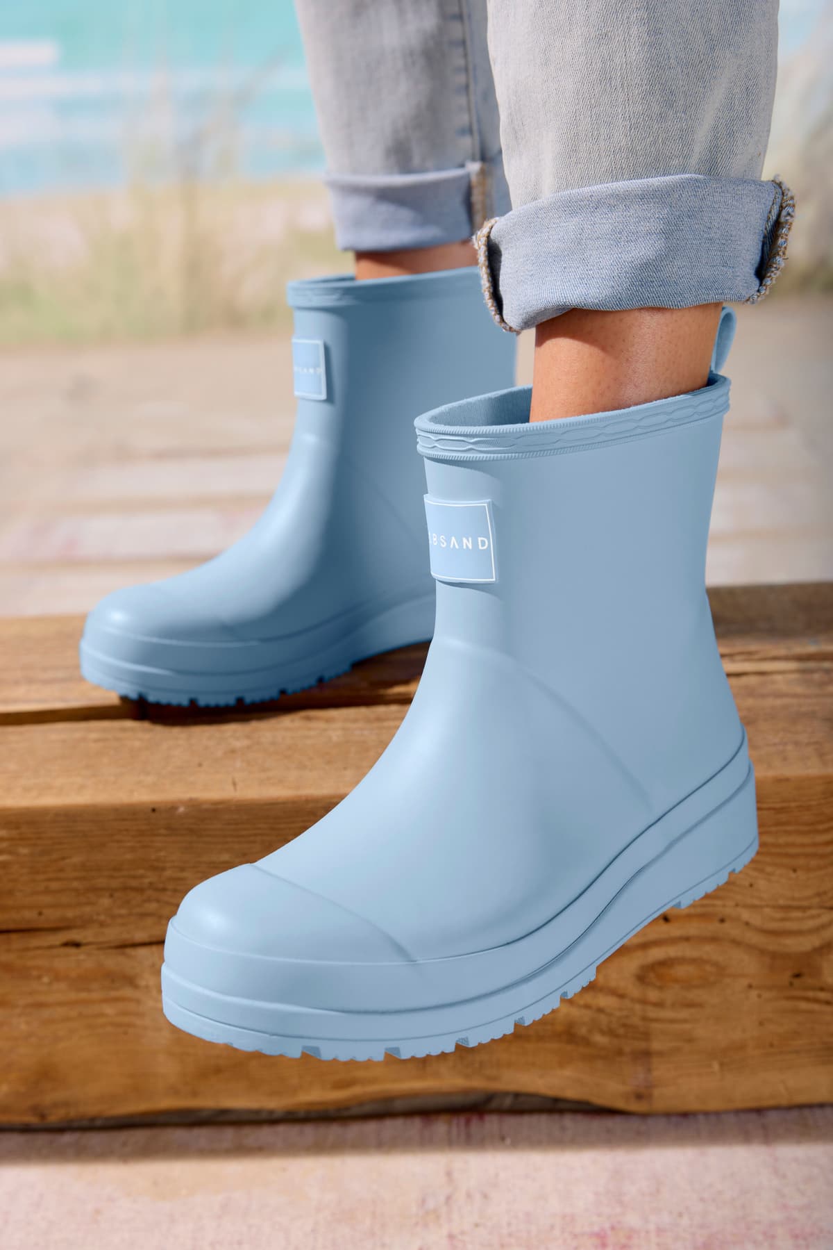 Gummistiefelette ELBSAND "Boots, Gummistiefel, Schlupfstiefel", Damen, Gr. 40, Textil, hellblau, Obermaterial: 100% Synthetik. Decksohle: 100% Textilmaterial. Futter: 100% Textilmaterial. Laufsohle: 100% Synthetik, unifarben, Schuhe Gummistiefelette, aus 