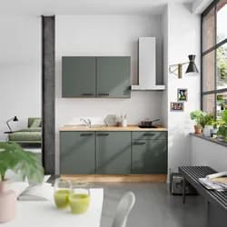 Küchenblock Easytouch Low m. Geräten Dunkelgrün