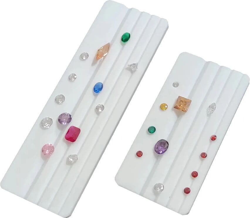 ATFUMEL Porfessional Loose Diamond Sorting Color Grade Tray Gemstone Size Guide Plate Grooved Gemological Tool Diamond Color Tester Tray