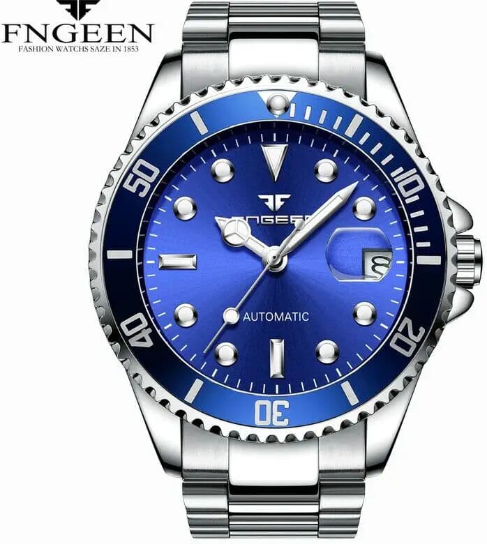 FNGEEN Army Green Canvas Men's Automatic Watch Mechanical Military Sports Fashion Nylon Band Wristwatch Male Relogio