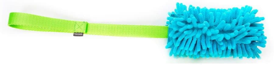 Pro Dog Mop Toy With Squeaker, Turquoise, Green Handle