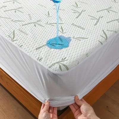 Uplifted Finds Bamboo Cooling Mattress Protector Fitted Sheet With 3D Air Fabric 160 X 200 Cm green bamboo