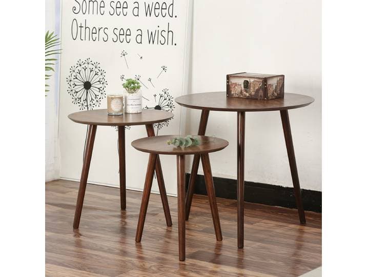 Formwell Table d'appoint gigogne, tables d'appoint de canapé, table de chevet, table de chevet en bois, petite table basse