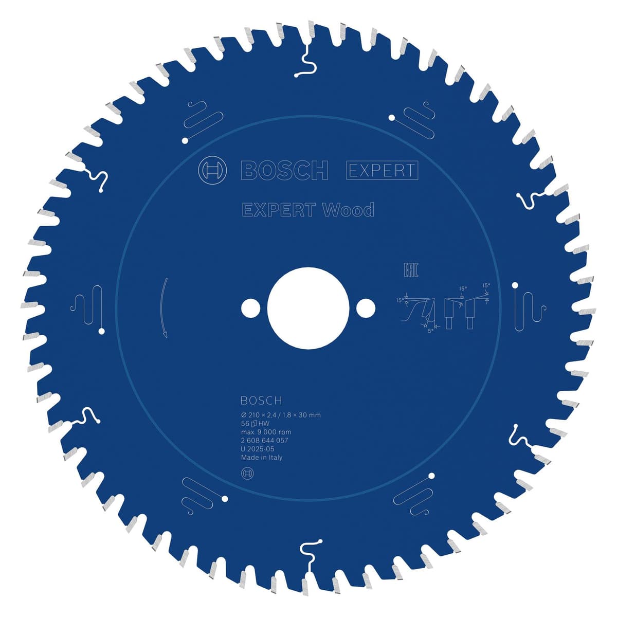 Bosch Professional Zubehör Kreissägeblatt Expert for Wood, 210 x 30 x 2,4 mm, 56 (2608644057)