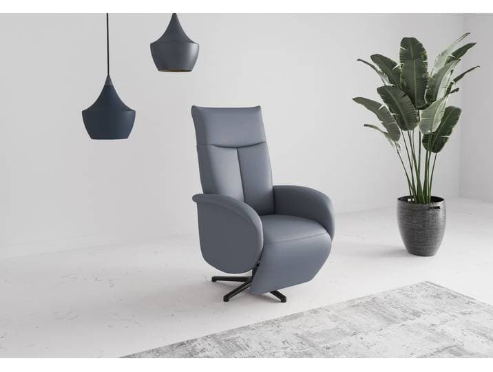 TV-Sessel SIT & MORE Juma, inkl. Drehfunktion & Kopfteilverstellung , blau (graublau), B:75cm H:110cm T:82cm, Sessel, TV-Sessel, Höhe Armlehne 66 cm, wahlweise mit Aufstehhilfe, 2 Motoren und Akku