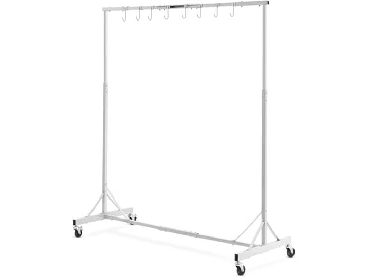 VEVOR Schilderrek, 150 cm - 2,1 m verstelbare hoogte, 65 lbs capaciteit autolak standaard, 8 haken droogrek met 4 zwenkwielen, automatische body standaard voor reparatiewerkplaatsen en garage