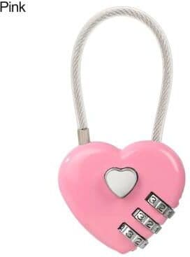 The Handy Homestead Heart Shaped Digit Combination Luggage Lock Set pink 2pcs