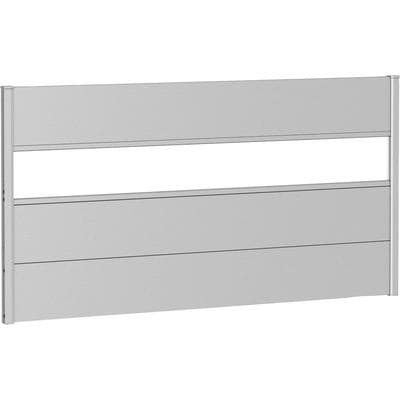Sichtschutzelement BIOHORT, silber (silberfarben, metallic), H:91cm L:180cm, Stahlblech, Zaunelemente, 3 Metall-Paneele, 1 Acrylglas-Paneel und 2 Schienen, LxH: 180x91 cm