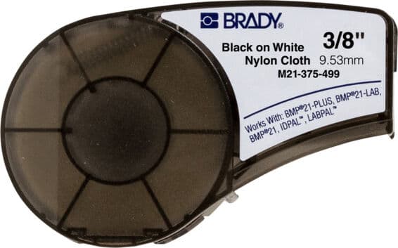 Brady M210 Nylon tape 9,53mm Sort pÃ¥ Hvit - 1850718