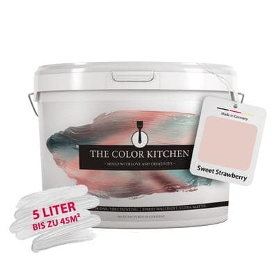 Wand- und Deckenfarbe A.S. CRÉATION "Seidenmatt Innenfarbe THE COLOR KITCHEN", rosa (tck7007 strawberry milkshake), 5 l 5ml, Farben, für Wohnzimmer Schlafzimmer Flur Küche, versch. Beigetöne