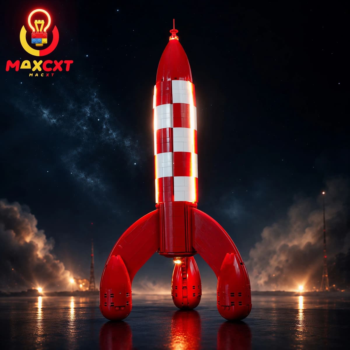 NONE MAXCXT LED Light For LEGO 21367 Tintin Moon Rocket DIY Decorative Lamp Not Include Lego Building Blocks Set ﻿