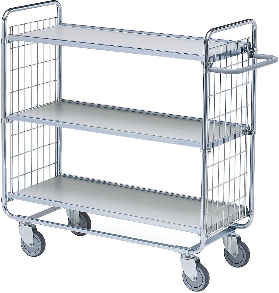 Etagenwagen SERIE 100, 3 Etagen, LxBxH 930 x 460 x 1120 mm, ab 5 Stk HelgeNyberg