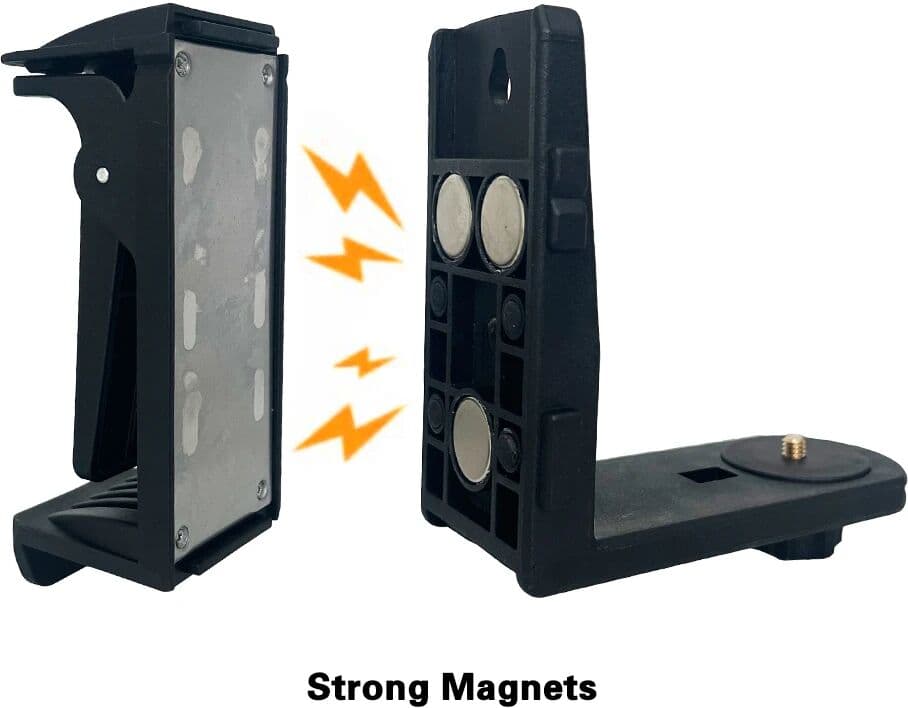Heipoe DJ600 Level Adapter L-Shaped Magnetic and Nail Hanging Laser Level Bracket with 1/4 & 5/8 Screw