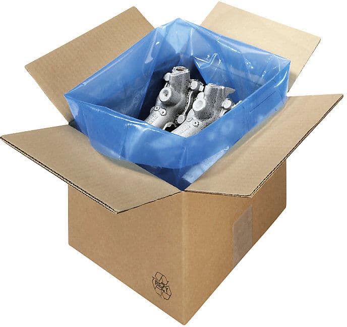 kaiserkraft VCI-Korrosionsschutz-Seitenfaltenbeutel, blau, B + Falte x H 1250 + 850 x 1800 mm, VE 40 Stk, ab 10 VE