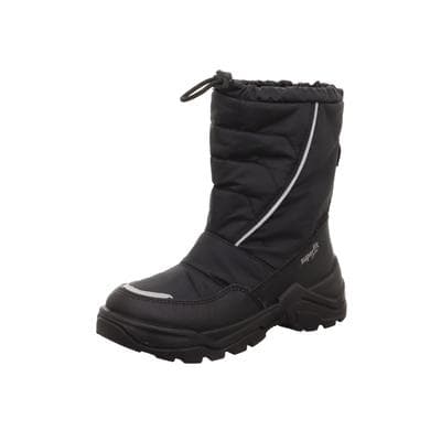 Winterstiefel SUPERFIT "SNOW MAX, WMS: weit", Damen, Gr. 33, Warmfutter, schwarz, Lederimitat, Textil, Schuhe Winterstiefel, Snowboots mit reflektierenden Details, Größenschablone zum Download