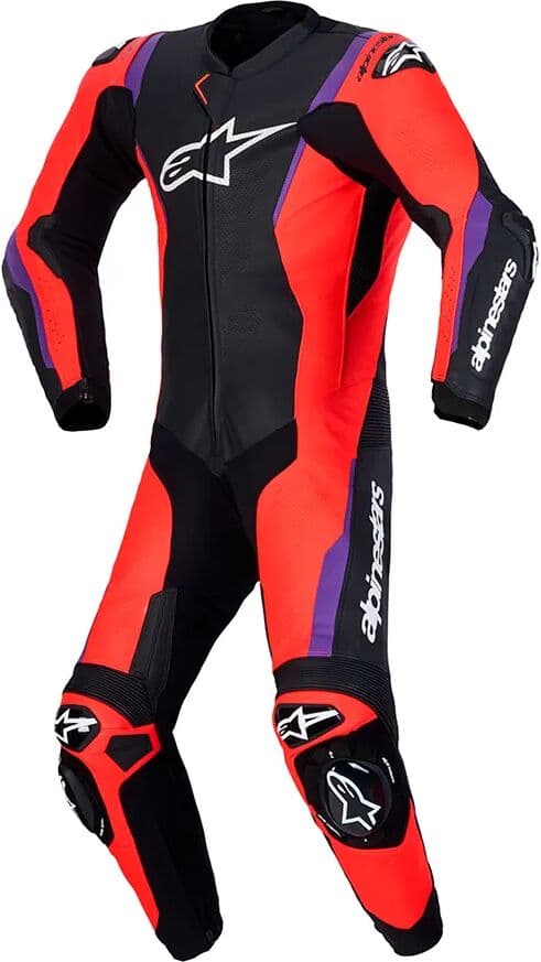 Alpinestars Mono De Cuero Missile V3 Black / Red Fluo / Purple 60