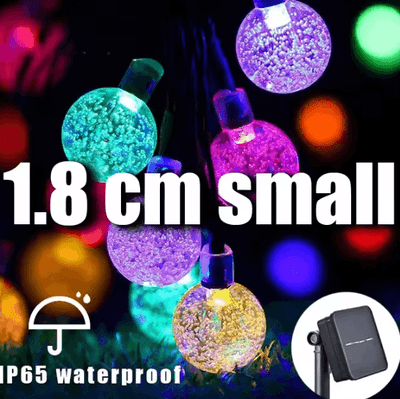 Inspire Curations 20 50 100 LED Solar Crystal Ball String Lights For Outdoor Decor multicolor 9.5m 50leds