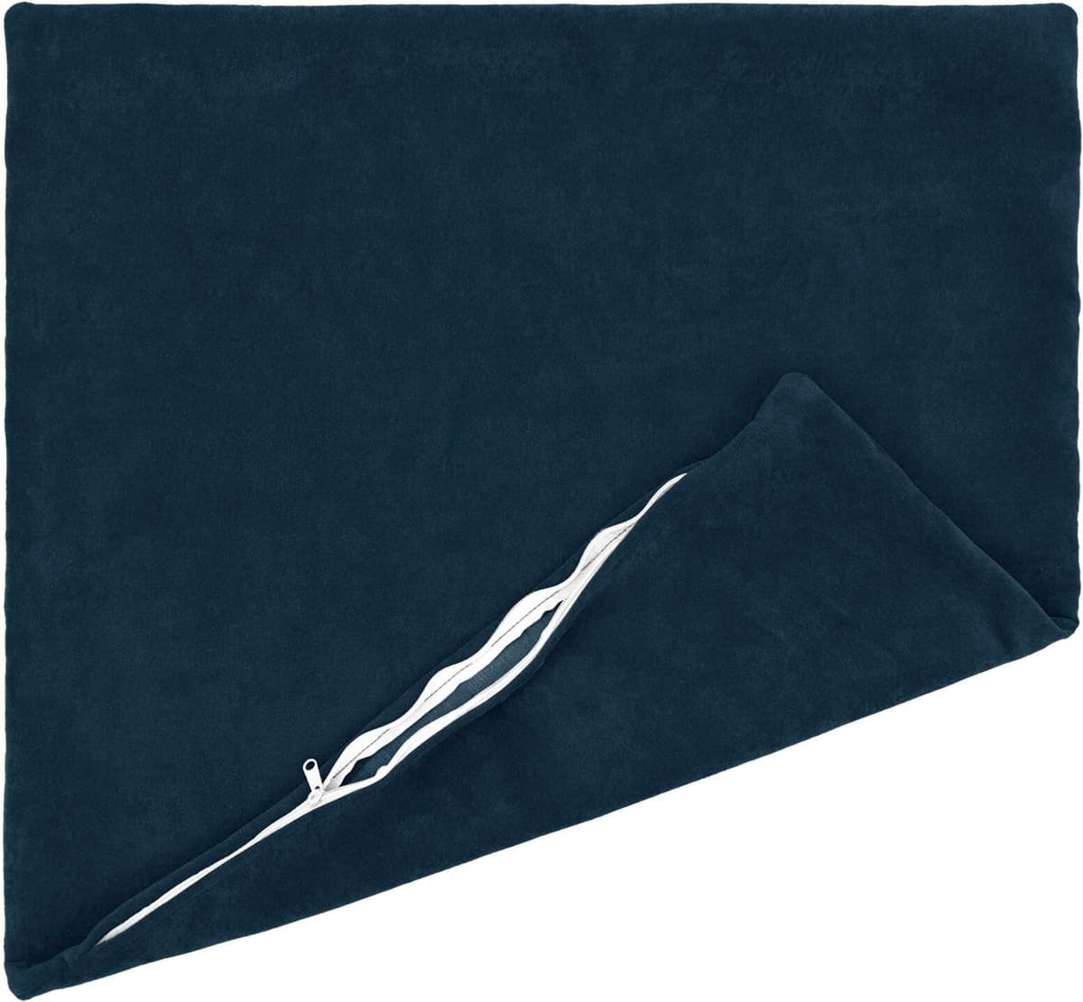 vidaXL Coussin avec oreiller HEERLEN 2 pc Bleu Fleece en microfibre
