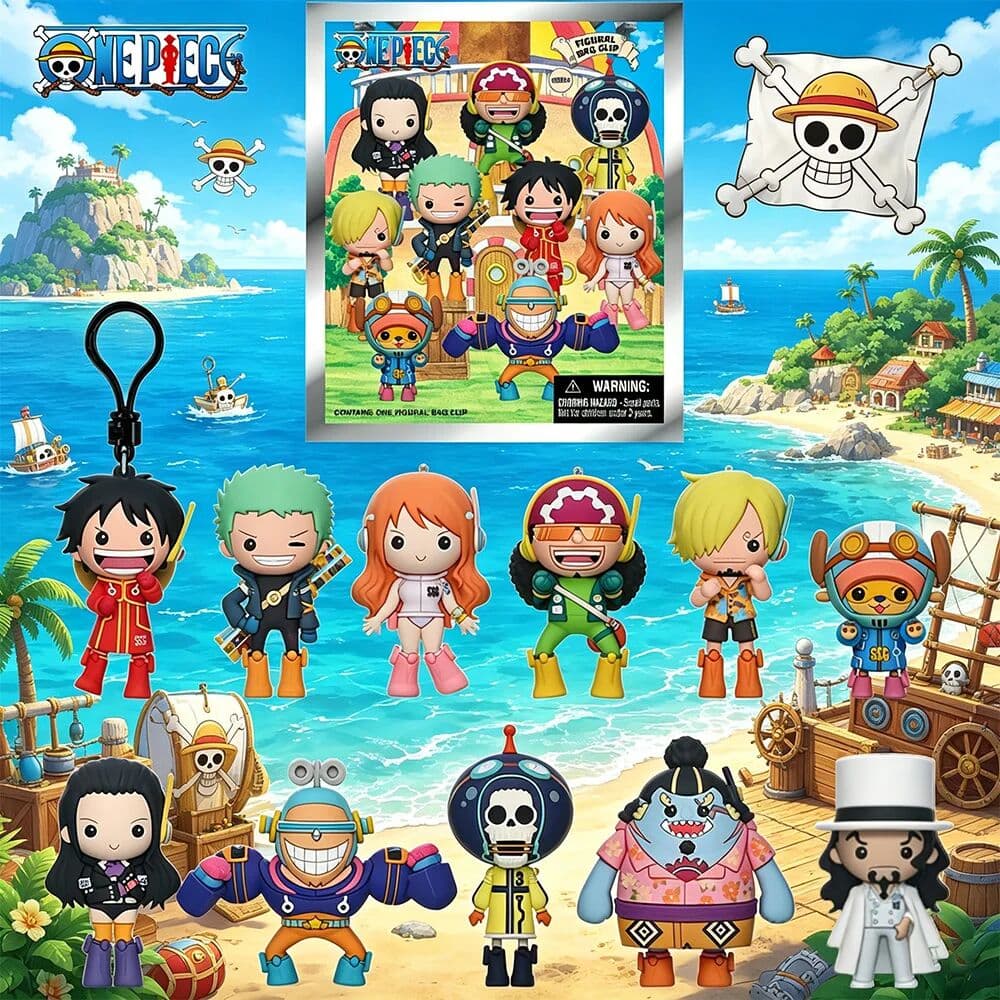 NETFLIX 1PC One Piece Officially Licensed 3D Figurine Bag Clip Blind Bag Anime Figure Keychain Anime Collector Backpack Kering  Random 1