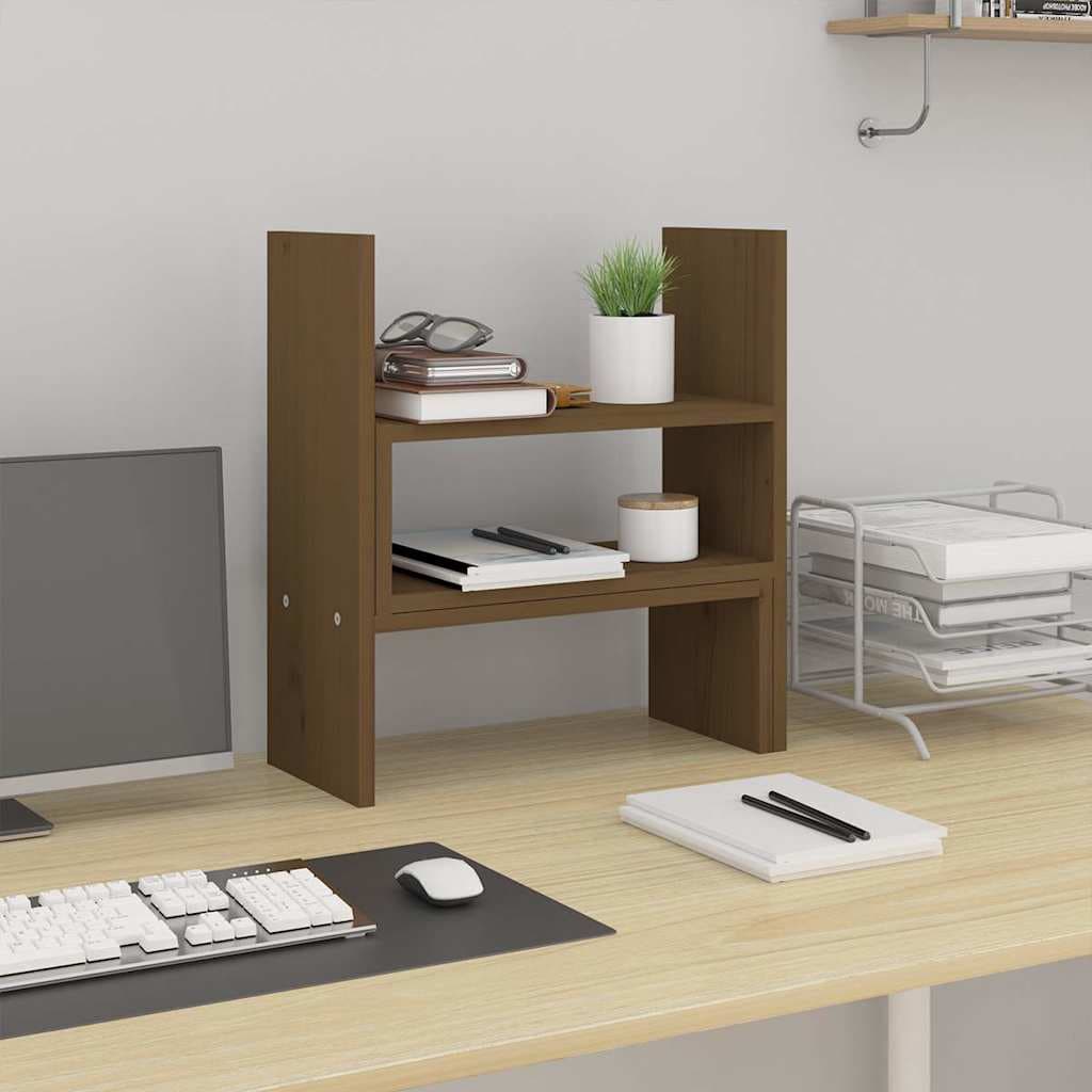 vidaXL Support de moniteur Marron miel (39-72)x17x43 cm Bois de pin