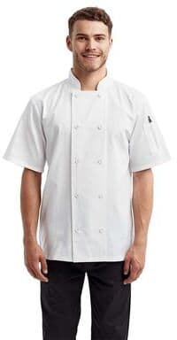 Artisan Collection by Reprime RP656 Short Sleeve Recycled Chef Coat in White size 3XL   65/35 polyester/cotton