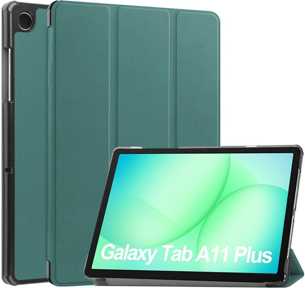 Samsung Galaxy Tab A11+ (Plus) EIDERWOOD Kunstlæder Flip Cover m. Ståfunktion - Grøn