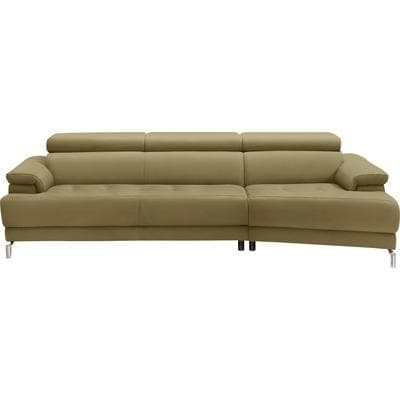 Ecksofa EGOITALIANO "Soul, extravagantes Designsofa, Megasofa, super bequem, tolle Details", grün (pistazie), B:246cm H:99cm T:140cm, Leder »BULL« (echtes Rindsleder). Geschliffenes, pigmentiertes und behandeltes Rindsleder mit einer Dicke von 1,...