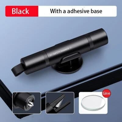 Uplift Treasures 2 In 1 Car Emergency Safety Hammer black