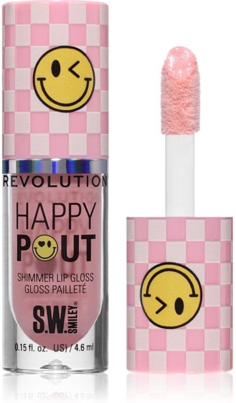 Revolution Happy Pout Shimmer Lip Gloss αστραφτερό λιπ γκλος απόχρωση Pink Bliss 4.6 ml