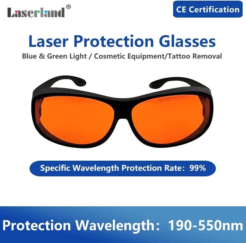 laserland 532nm 1064nm UV Blue Green Light Cosmetic Equipment Tattoo Removal Eyebrow Washing Safety Laser Protection Glasses
