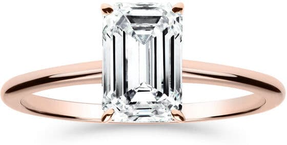 Silván Solitaire Emerald timanttisormus 1,50ct, rosekultaa, vihkisormukset Laboratoriotimantti / 15.0