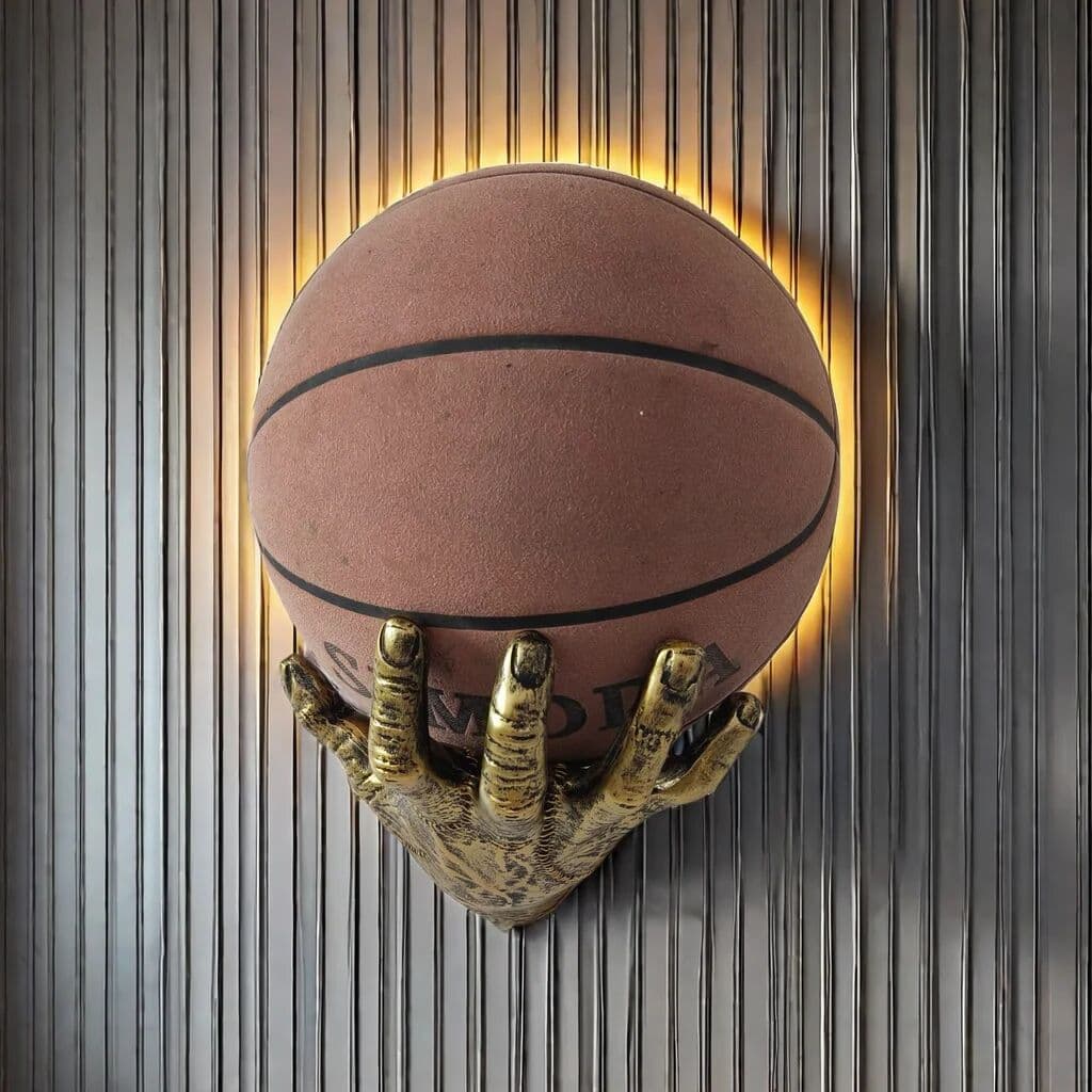 NONE Creative Hand-Shaped Wall-Mounted Basketball Storage Bracket, Direct Attachment to the Wall, Trendy Toy Ball Holder, Niche Room Storage Rack