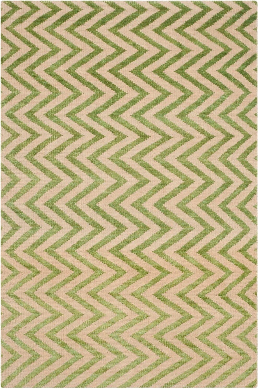 Safavieh Alfombra transición de moda de lana verde, 122 x 183 cm