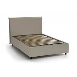 Dmora Quadratisches und halbes Bett Artemisia, Containerbett mit Kunstlederbezug, 100% Made in Italy, passend für Matratze Cm 120x190, Turteltaube