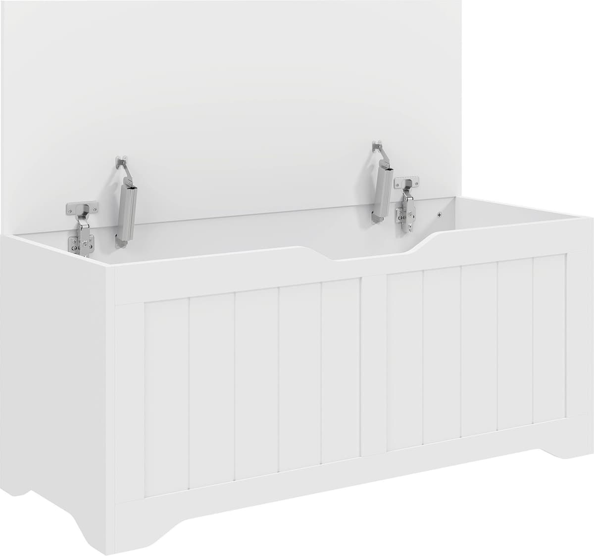 Altro Panca Contenitore Da 136l Con Coperchio Sollevabile, In Legno, 100x40x45 Cm, Bianca