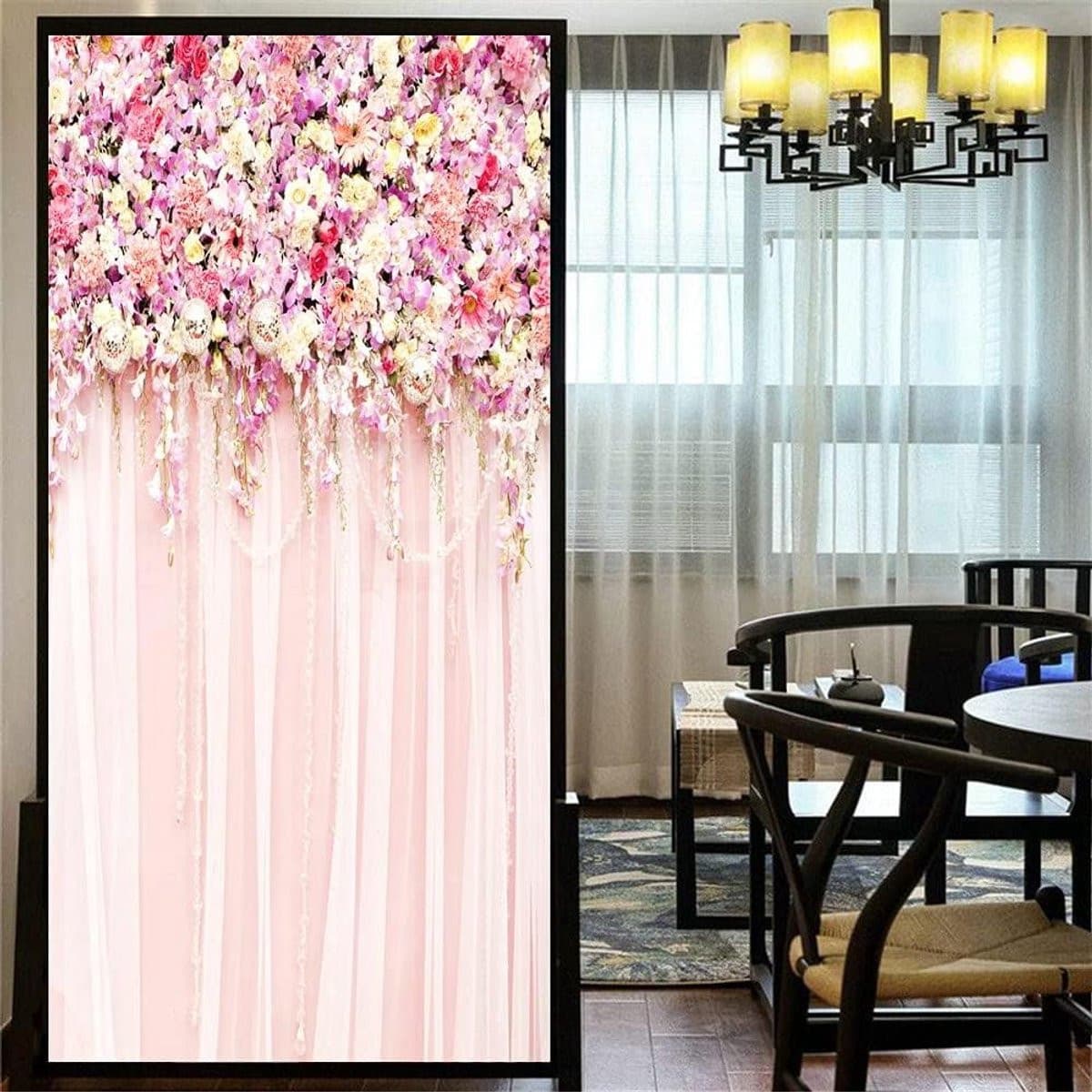 Decoratieve raamfolie Roze voor privacy met statische hechting - 82 x 120 cm