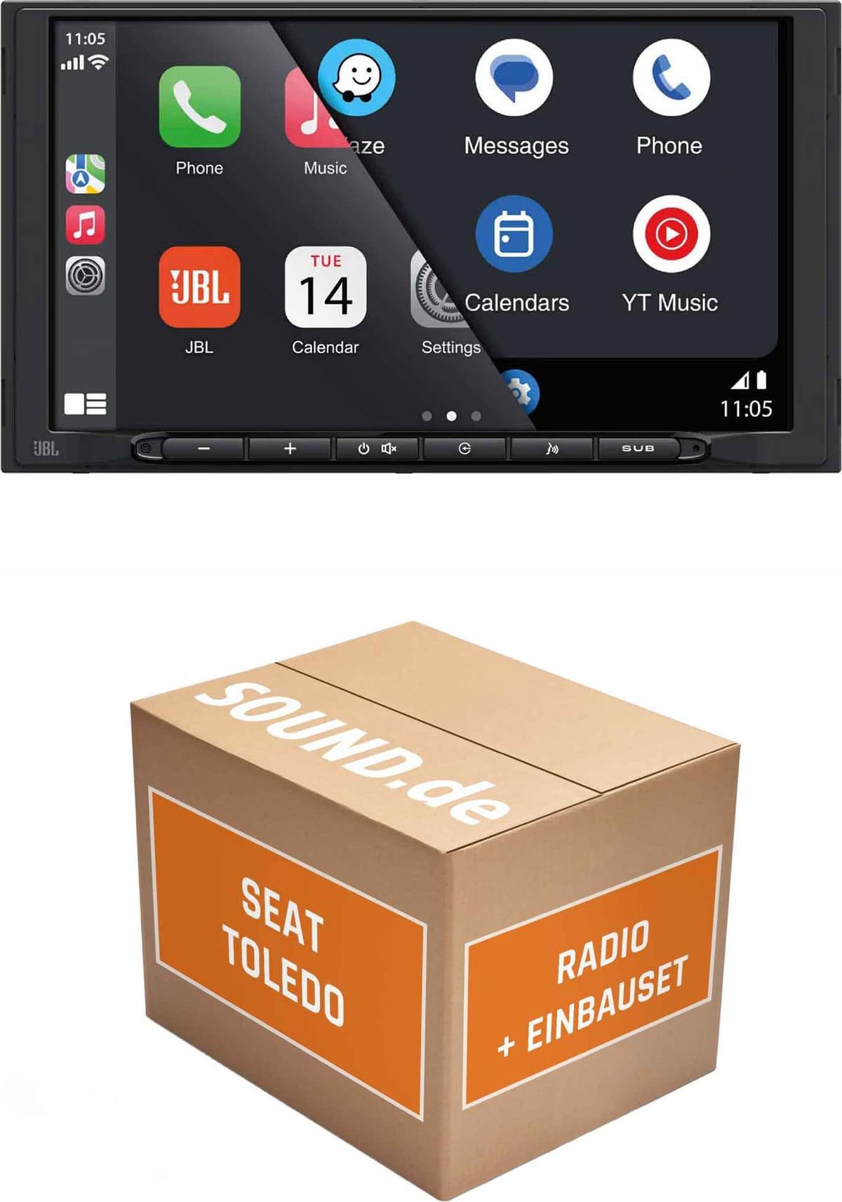 Autoradio Einbaupaket JBL Legend 700D passend für Seat Toledo III 5P + Lenkradfernbedienung | CarPlay Wireless Android Auto Wireless