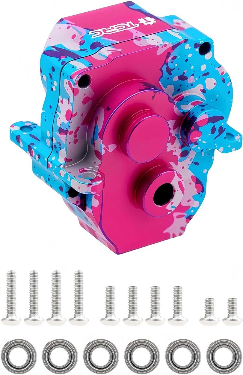 TCRC Splash Anodizing Aluminum Gearbox Housing Transmission Case for 1/18 TRX4M Defender Bronco F-150 High Trail Crawler Truck U
