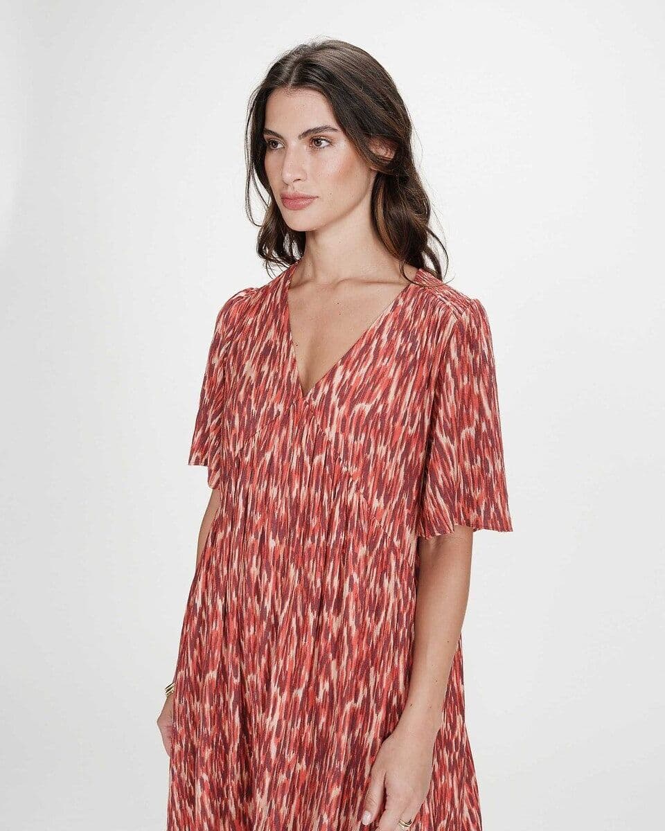 GRACE & MILA Robe courte imprimée, col V, VYLLA