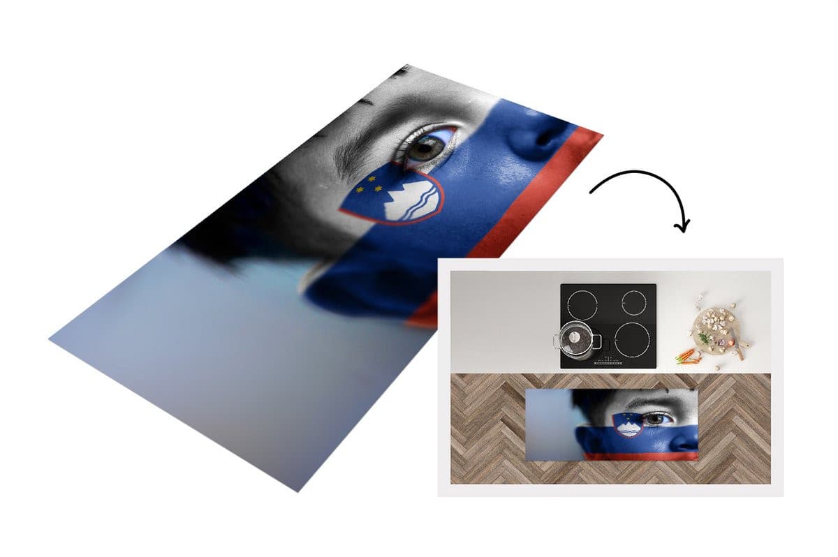 KitchenYeah Keukenloper Vlag van Slovenië Vinyl B/D: 120 x 50 cm