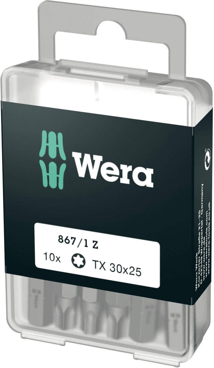 Wera 867/1 - Z Tx 30 X 25 Mm Diy-Boks - Torx-Bit, 10 Deler