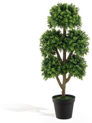 Costway 45 Inch Artificial Boxwood Topiary Ball Tree