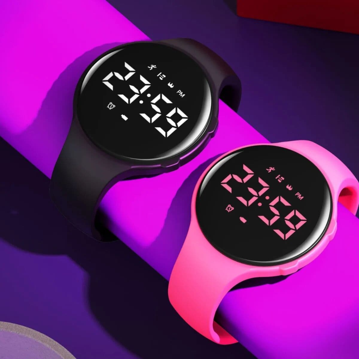 NONE Boys Student Sports Watch, Vibration Silent Alarm, Waterproof Swimming, Pedometer, No APP, Electronic Wristband for Kids Teenage