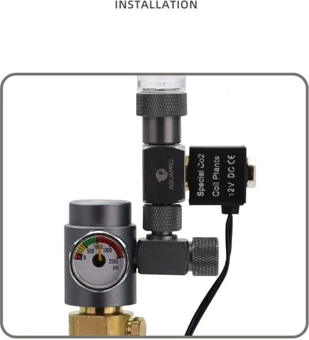 JFENGLI AQUAPRO CO2 Solenoid Valve 12V Pressure Regulator Aquatic Plant Gauge Switch Aquarium Accessories Fish Tanks Cylinder Equipment
