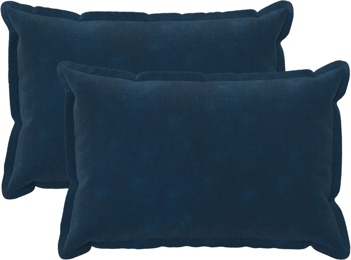 vidaXL Housse de coussin 2 pc HOUTEN Bleu 30 x 50 cm