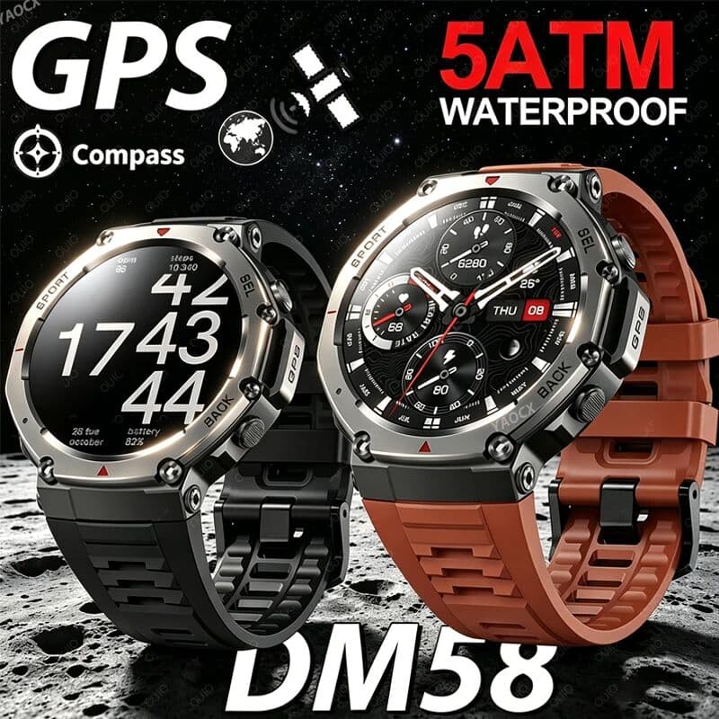 yaocx 2026 Military GPS Sports Watch 5ATM Waterproof 1.43