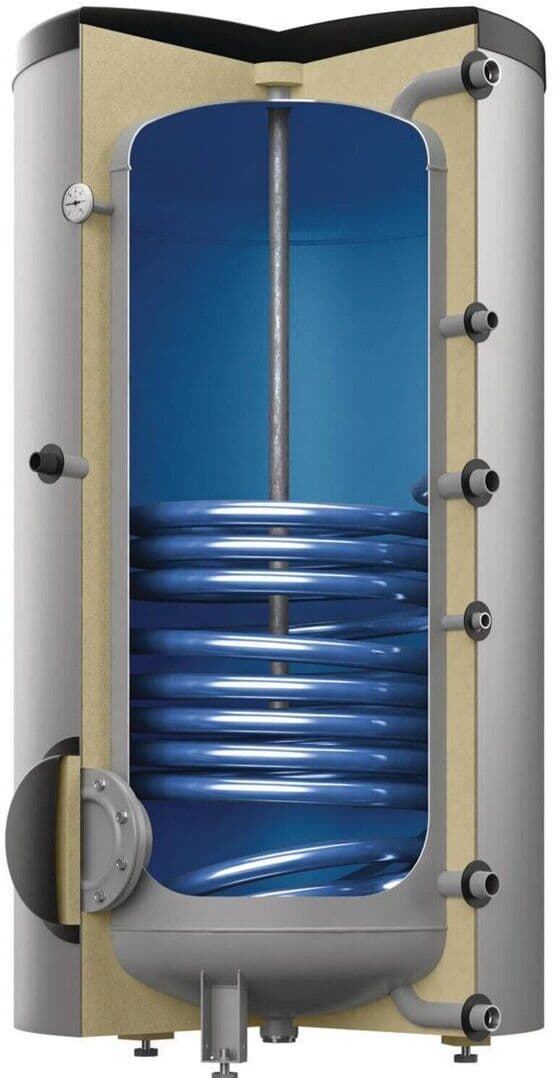 Reflex Storatherm Aqua stockage 7861100 AF 150/1M_B, argent, gaine en aluminium, avec échangeur de chaleur à tube lisse, manchon supplémentaire