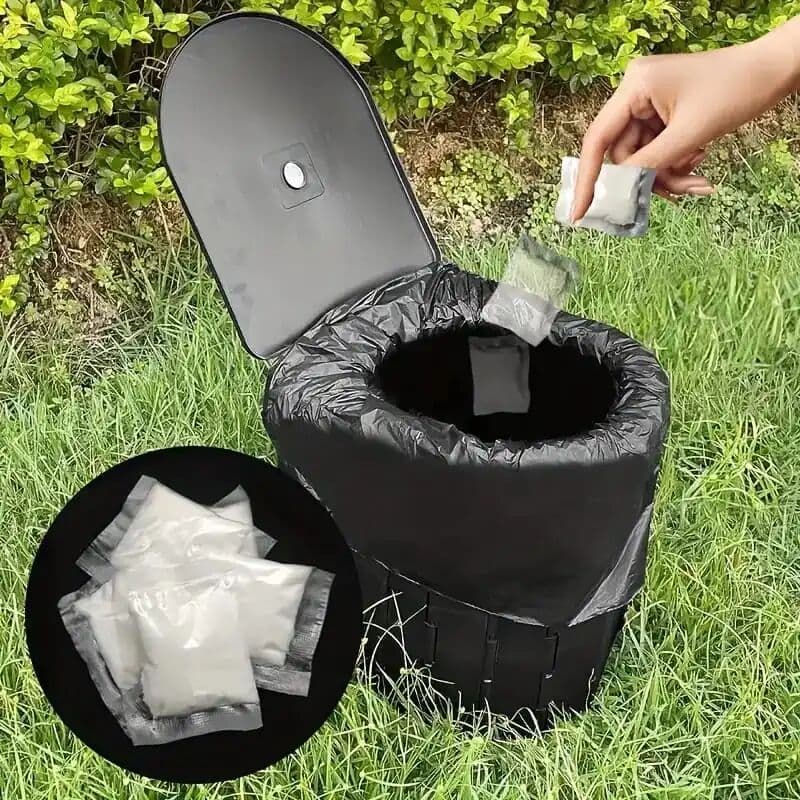 NONE Kein Auspacken Nötig - [Tragbar     Stuhlauffangbeutel] Tragbare Outdoor-Toilette, Camping-Toilettenpapier in Beuteln, Outdoor C
