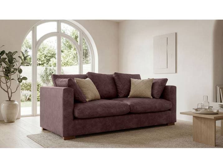 2-Sitzer GOODPRODUCT Coray , braun (dunkelbraun), B:175cm H:80cm T:113cm, 100% PES, Sofas, 2-Sitzer, extra weich und kuschelig, Füllung mit Federn und Daunen