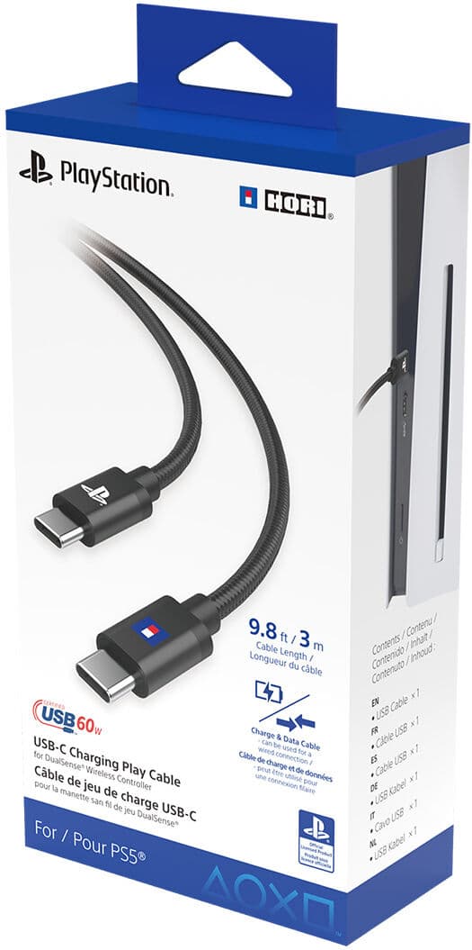 Hori Usb-C Charging Play Cable For Playstation 5 - Usb-C Til Usb-C Ladekabe